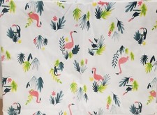 Heavy Duty Vinyl Tablecloth w/flannel back,54"x72"Rectangle,FLAMINGO LEAVES,SM