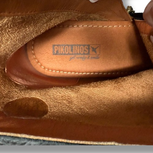 Pikolinos Calafat W1Z mid-heel ankle boots Calf skin Leather Black Buckle Sz 10 - Picture 3 of 23