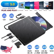 External CD/DVD Drive Disk Player For USB 3.0 Laptop PC MacBook Windows Type-C