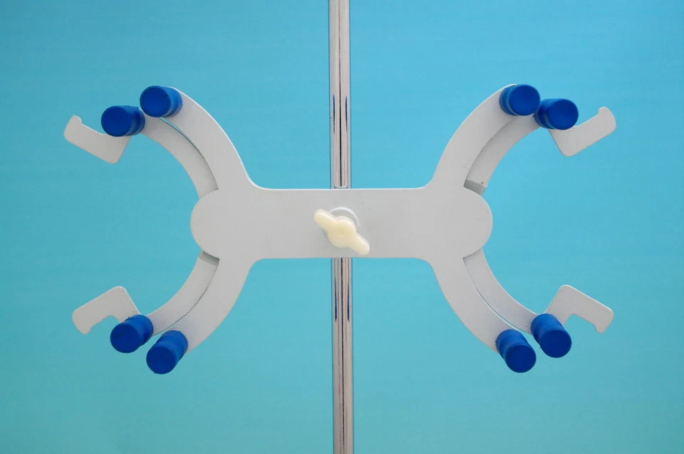 BEYONDSUPPLY lab Aluminium Buret DOUBLE BURETTE Butterfly CLAMP plastic coating new