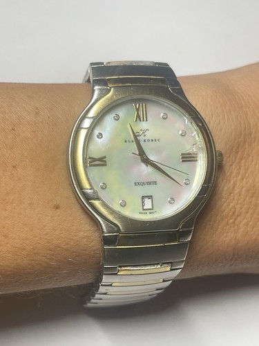 Klaus Kobec Exquisite Ladies Watch Gold IP Plated 00177 EX5 Two Tone Date Swiss