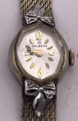 Vintage Helbros Damenuhr, 10kt Gold Filled, Automatikaufzug (läuft!)  (V92)