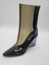 Cape Robbin Crystal Glaze Womens Perspex Lucite Clear Pointy Toe Chunky Heel