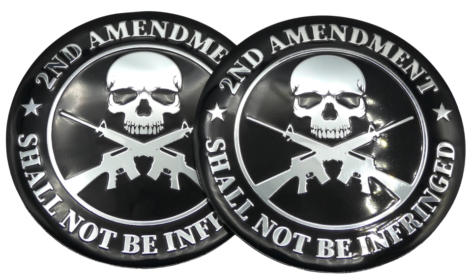 2x Metal 2nd Amendment Decal Sticker Emblem Badge Auto Car Truck Dome 2 ...