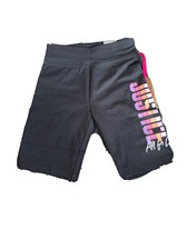 Justice Girls Black Pink Purple All For Love Athletic Bike Shorts