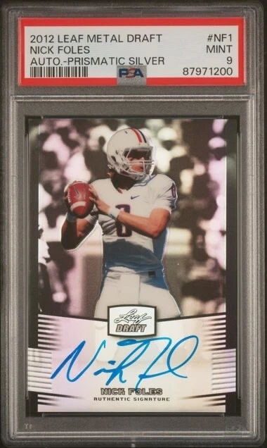 Nick Foles Leaf Metal Draft #NF1 Autograph-Prismatic Silver