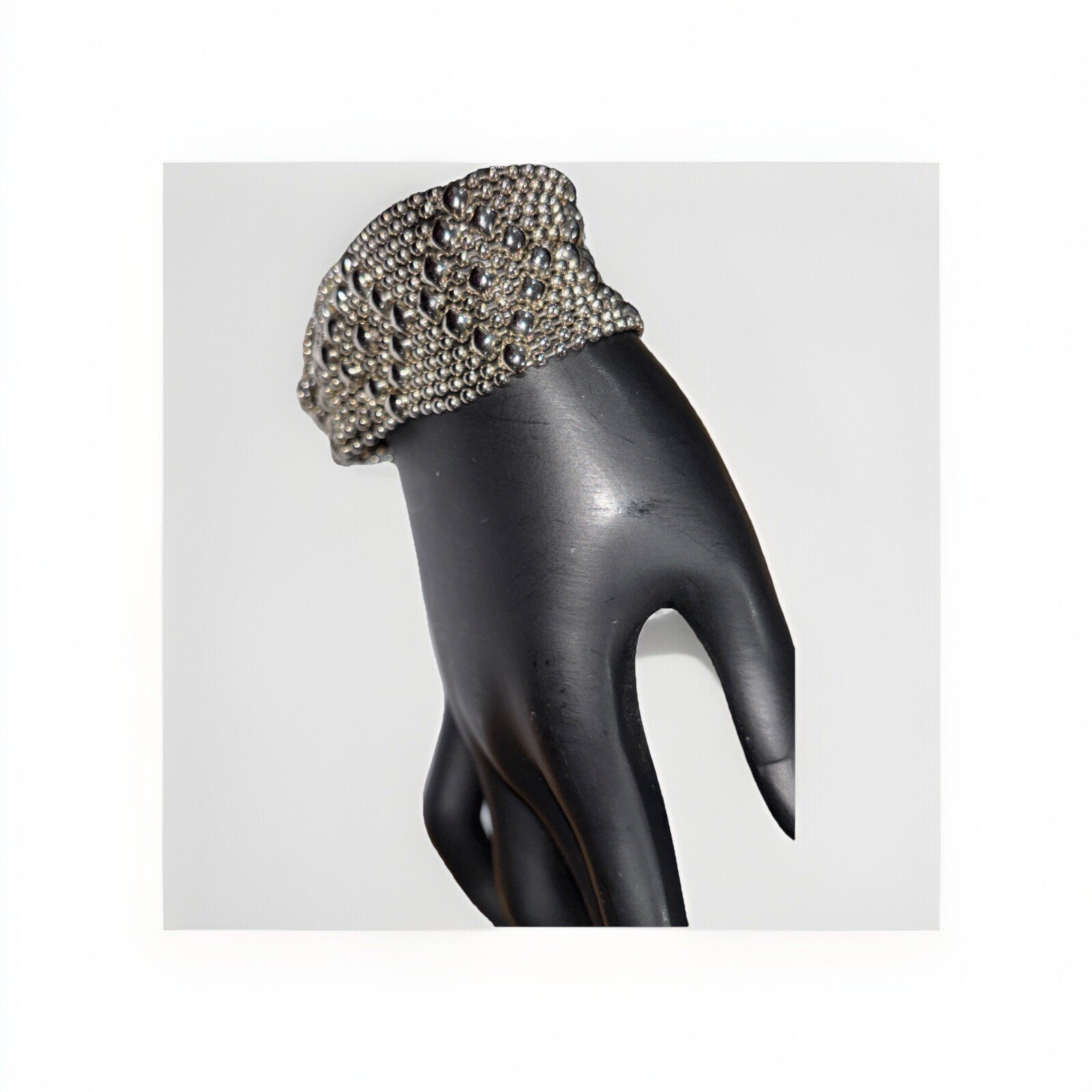 SG Liquid Metal Silver Mesh Cuff Bracelet by Sergio Gutierrez 6” Sizes