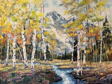 Original oil paintings on canvas Colorado Rocky Mountain Aspen Fall