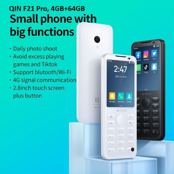 QIN F21 Pro 4G LTE Smart Feature Phone 4GB+64GB Dual SIM Global