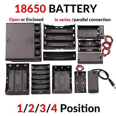 18650 Batteriehalter für Akkushalte Geschlossen Batteriefach mit Kabel x 1/2/3/4