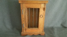Vintage Wooden Wall Mount Key Holder Cabinet Rack Storage Box Hooks Handmade