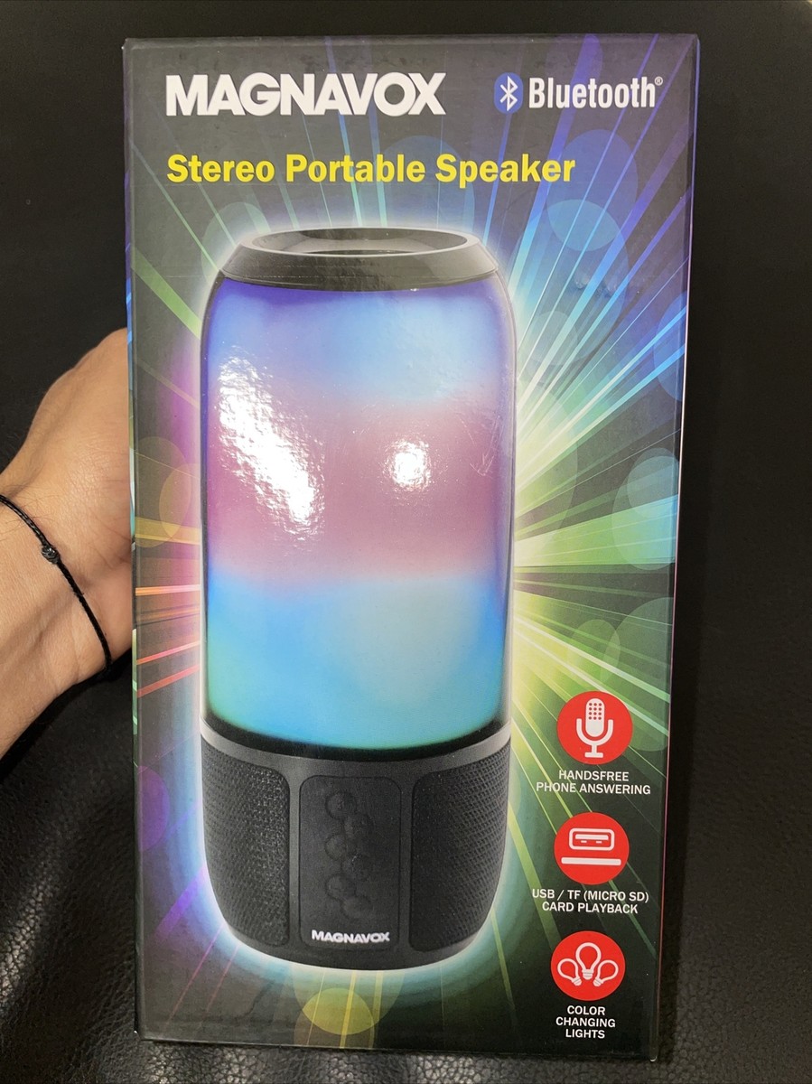 Magnavox MMA3752-BK Stereo Portable Speaker Color Changing Lights