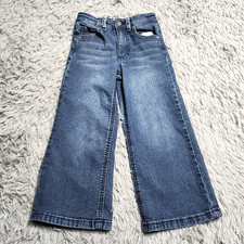 Jessica Simpson Girls Olivia Wide Leg Jeans Kids Size 4 Medium Wash Stretch