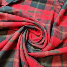 Brushed Cotton Fabric Winceyette 100% Cotton Flannel Tartan Dress Craft Material