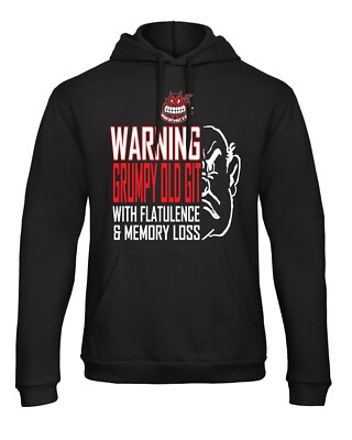 Grinfactor Warning Grumpy Old Git Contains Memory Loss & Flatulence black hoodie