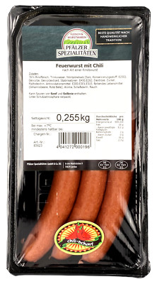 Pfälzer Spezialitäten Feuerwurst mit Chili 3 x 85g