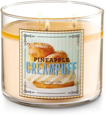 Bath & Body Works 3 Docht Duftkerze | Ananas Creme Puff (2016)