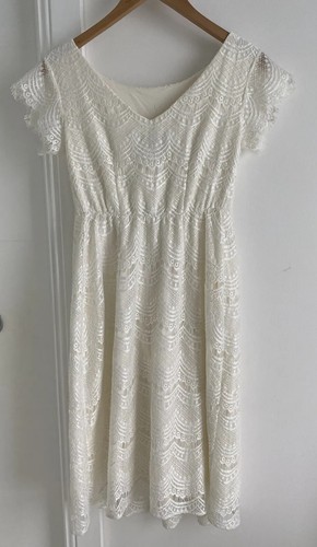 Tiffany Rose White Lace Maternity Dress Party Occasion Size 2 Aus 10/12 Made UK - Picture 5 of 9