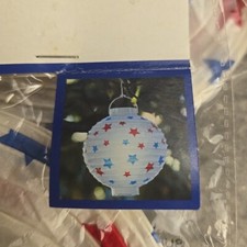 NIB Paper Lantern Red White And Blue Stars 4th Of July Decorations Set Of 3