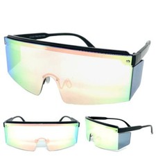 Classic Retro Futuristic Modern Space Robot Sporty Party SUN GLASSES Pink Lens