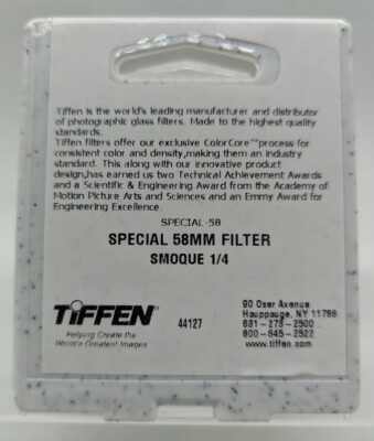 New Tiffen 58mm Smoque 1/4 Filter - Eliminates the Need for Artificial Smoke