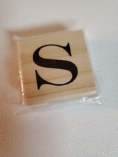 Rubber Stamp Monogram Letter Stamp S - 2.5" Wood Block Mount 1.5" Letter