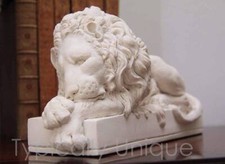 New Hand Made Canova Sleeping Lion Rome Plaster Ornament Boxed British Made 21cm