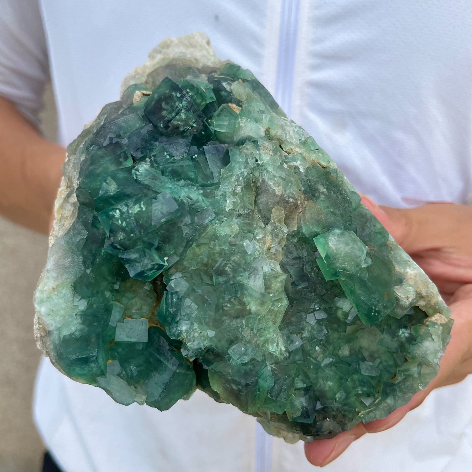 3.9lb Natural Green Fluorite Crystal Quartz Cluster Healing Specimen Tariff-Free