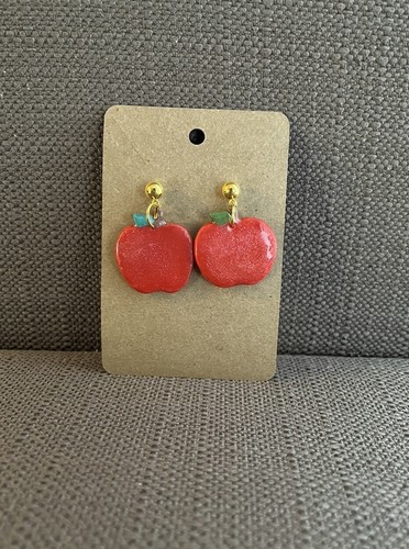 🌺Handmade Apple Earrings for Back to school/Teaching NEW.