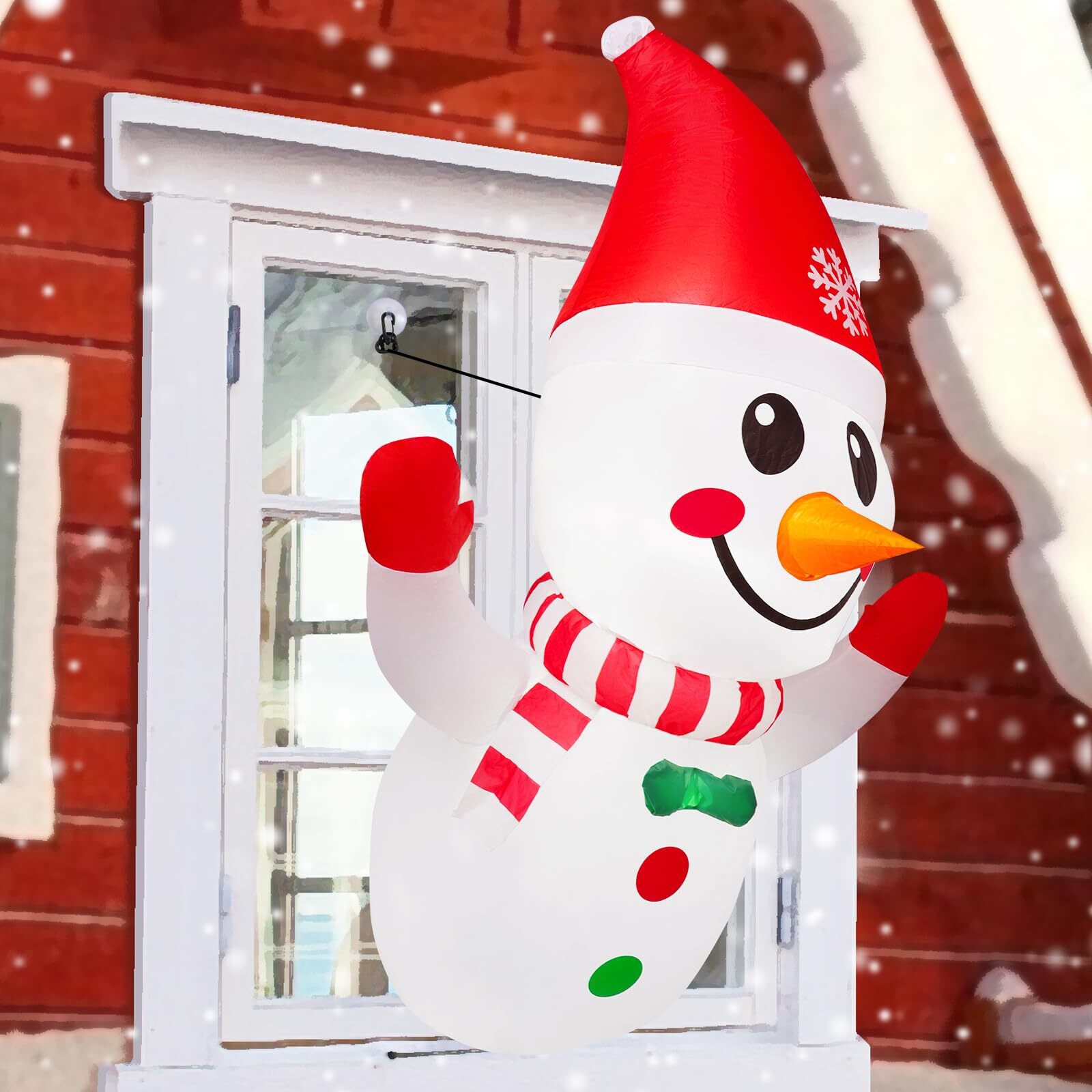 Christmas Inflatable Snowman Decor, 4ft Christmas Window Decor Outdoor Indoor...