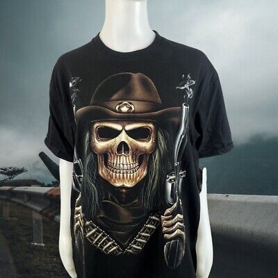 Mens Size XL Vintage 90s Skull T-Shirt Grunge Punk Emo Metal Y2K Tee Double  Side | eBay