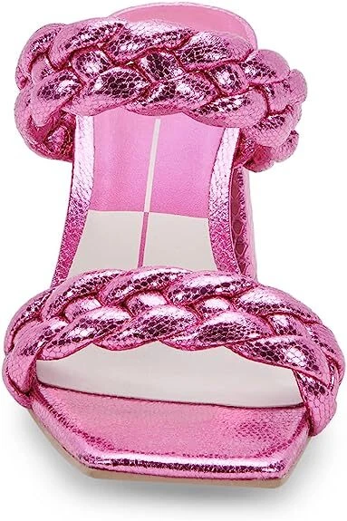 Sandalias Dolce Vita Paily Magenta Craqueadas Stella Correas Trenzadas Tacón Bloque Foto 4 de 4