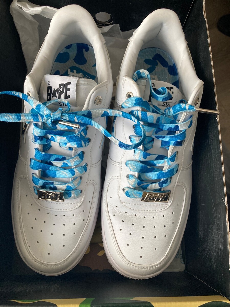 bape sta shoes, size 9, blue and white abc camo, authentic  