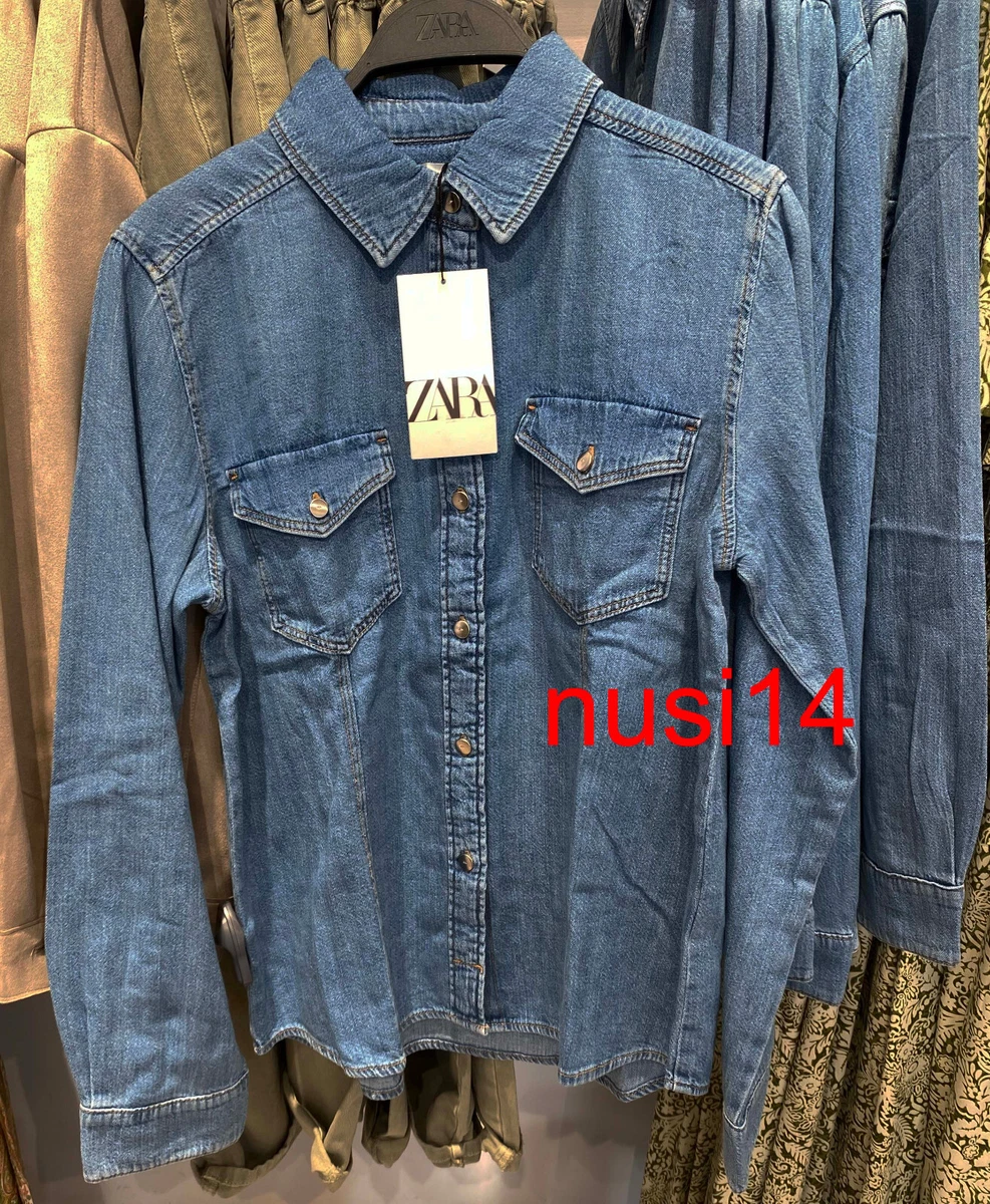 DENIM SHIRT TRF - Light blue