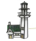 VINTAGE Stained Glass Light House Tiffany style Nautical Beach Night Light Lamp