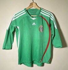 Adidas Mexico Soccer Jersey Youth Size Medium Green Striped Kids Shirt 2008