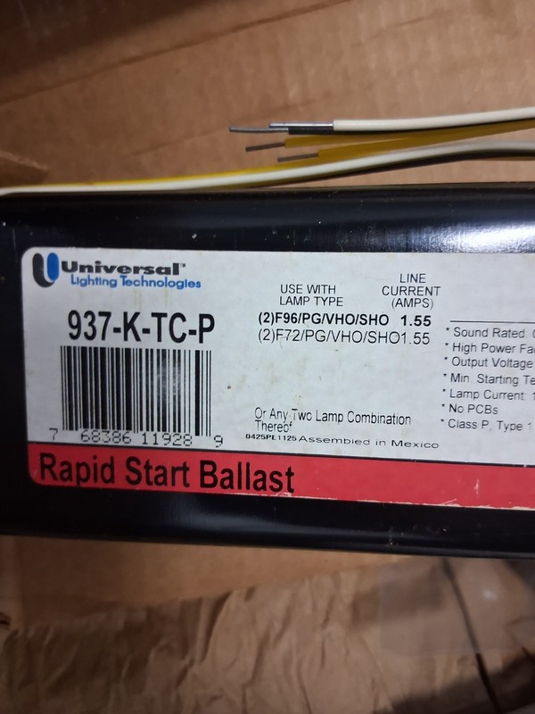 Universal Lighting Technologies 937-K-TC-P Rapid Start Ballast 1500 MA