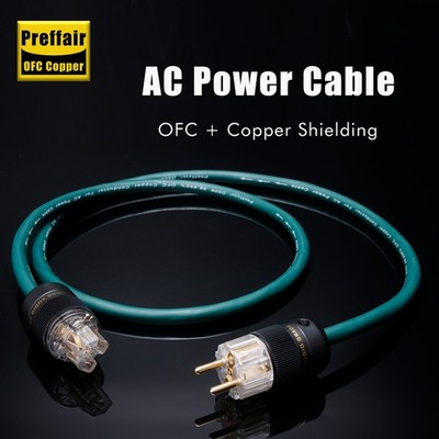 HiFi Power Cable Supply Mains Cord with Gold Plated Plugs for Hifi AMP CD