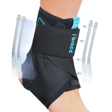 i BRACE Ankle Brace, Lace Up Adjustable Support, Small, Black