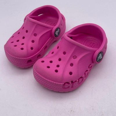 Baby Crocs Size C4 Pink Comfort Shoes Summer Spring Clogs Slip On T28  - Main Image