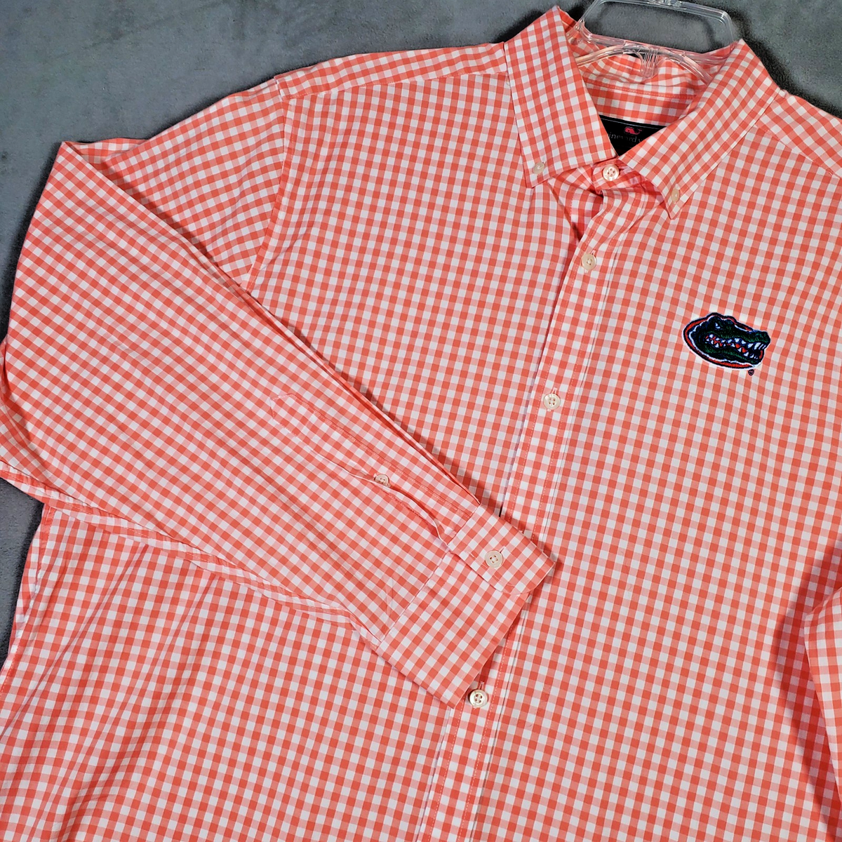 Vineyard Vines Florida Gators Shirts Mens XL Orange Gingham Murray