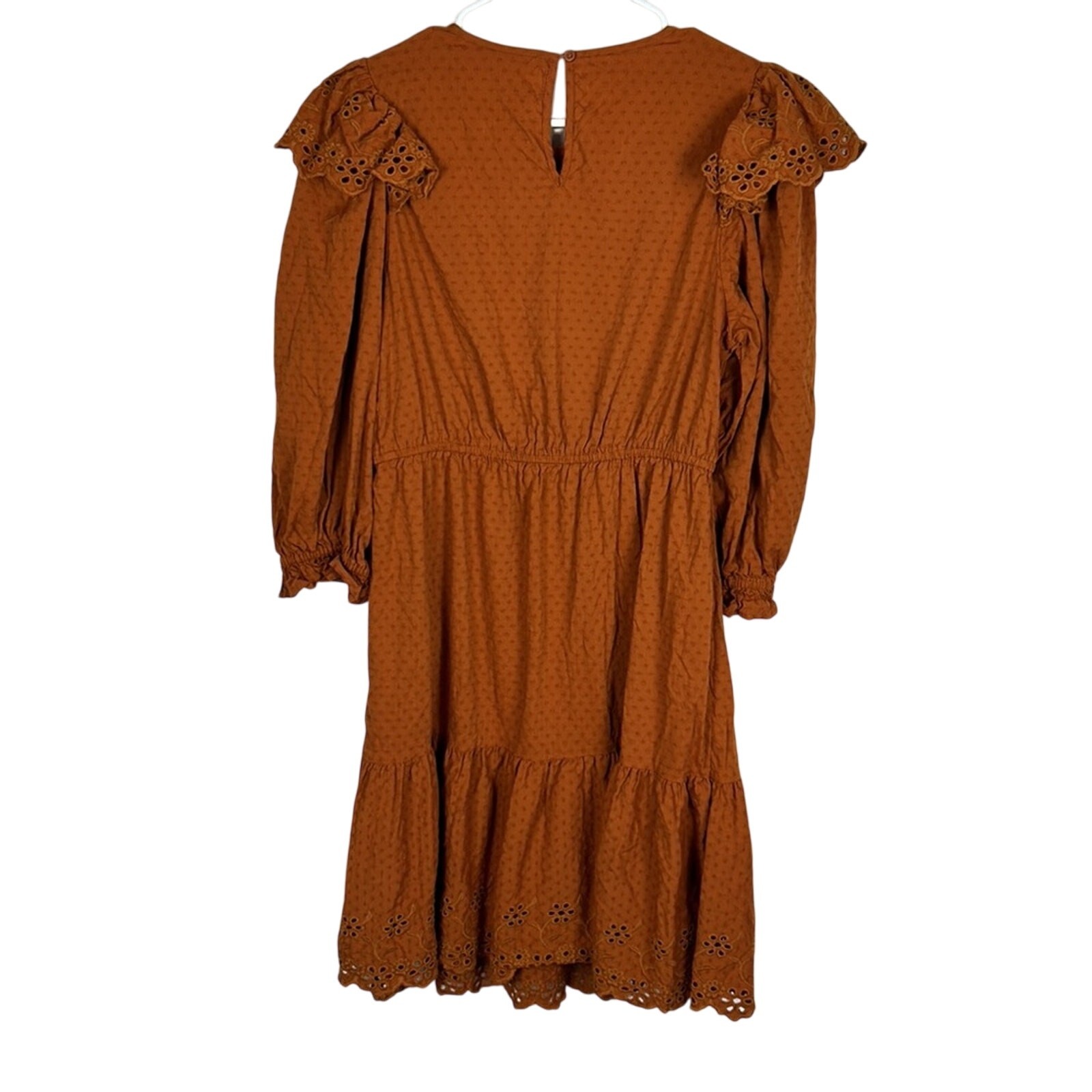 Universal Thread Pumpkin Eyelet Ruffle Dress size… - image 4