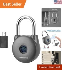 Fingerprint Padlock, Smart Lock with Key Backup, Waterproof for Gym, Luggage,...
