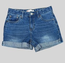 Levis Girlfriend Shorts Womens 12 Blue Denim Roll Cuff Classic Casual Summer
