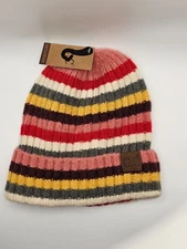 C.C Exclusives multicolor striped knit beanie
