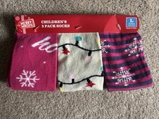 Children&rsquo;s 3 Pack Socks Winter/holiday Size Large