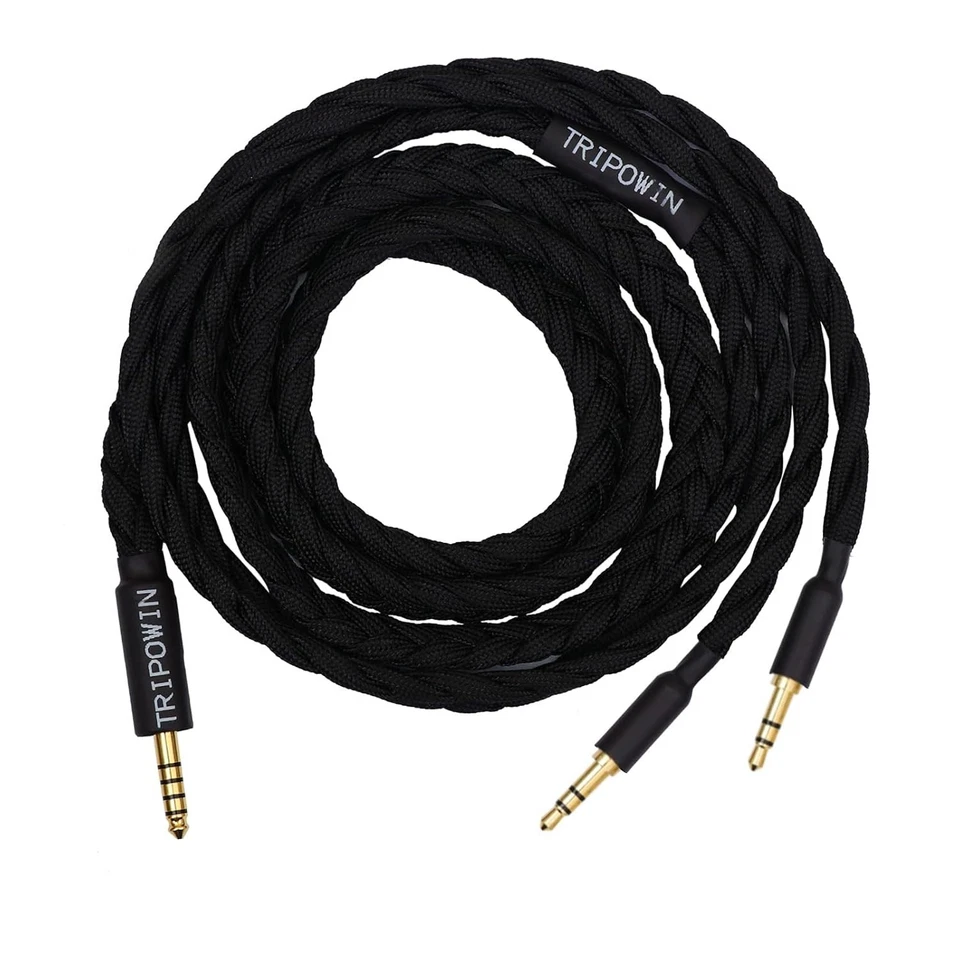 Cable doble para auriculares mejorado de 3,5 mm a 4,4 mm, negro Foto 3 de 4