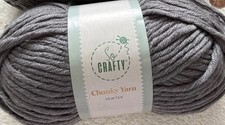 Image of New 400g pewter grey chunky yarn 1x400g huge ball + cable knit cushion pattern