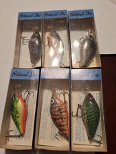 LAZY IKE NATURAL IKE FISHING LURES NID-25- BG, CP,  ME, MA, CW, & SH NOS VINTAGE