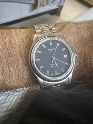 Tissott 1853 PR 50 Titanium Blue Face Made in Switzerland Good used condition. 
